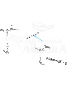 Bulón delantero central puente delantero recto Ø 47.6 x 273 mm Ebro - Kubota