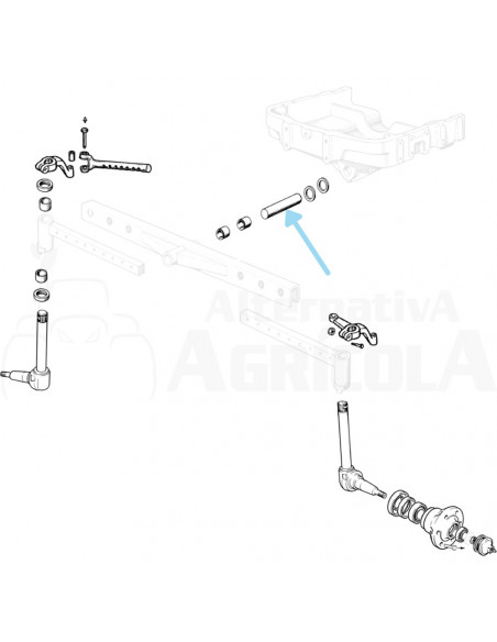 Bulón central eje puente delantero Ebro - Kubota, Massey Ferguson 909911M1
