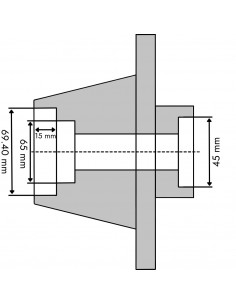 Buje rueda puente delantero Ebro - Kubota, Massey Ferguson 886337M91