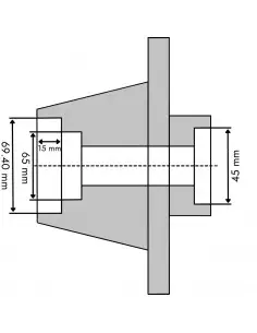 Buje rueda puente delantero Ebro - Kubota, Massey Ferguson 886337M91