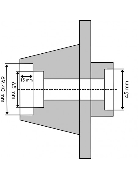 Buje rueda puente delantero Ebro - Kubota, Massey Ferguson 886337M91