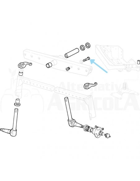 Tornillo 3/4" sujeción puente delantero Ebro - Kubota, Massey Ferguson 894034M1