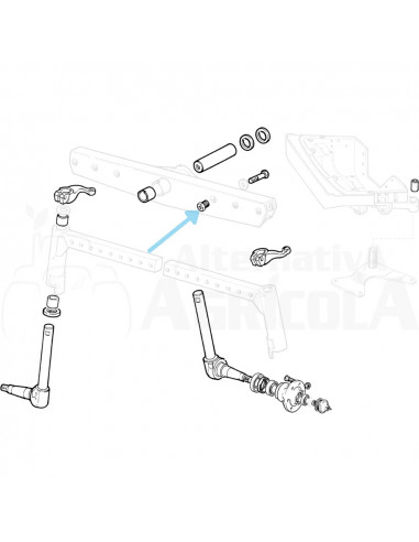 Tornillo 3/4" sujeción puente delantero Ebro - Kubota, Massey Ferguson 894034M1