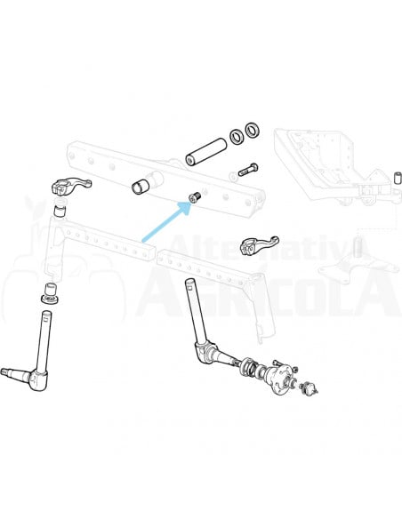 Tornillo 3/4" sujeción puente delantero Ebro - Kubota, Massey Ferguson 894034M1