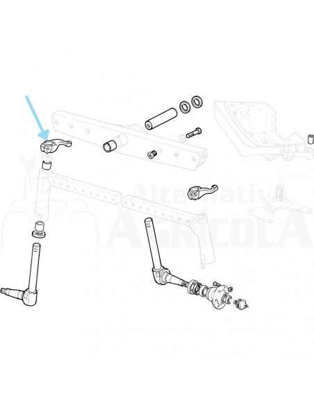 Biela de dirección derecha Ebro - Kubota, Massey Ferguson