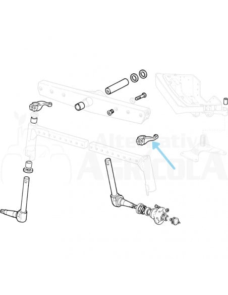 Biela de dirección izquierda Ebro - Kubota, Massey Ferguson