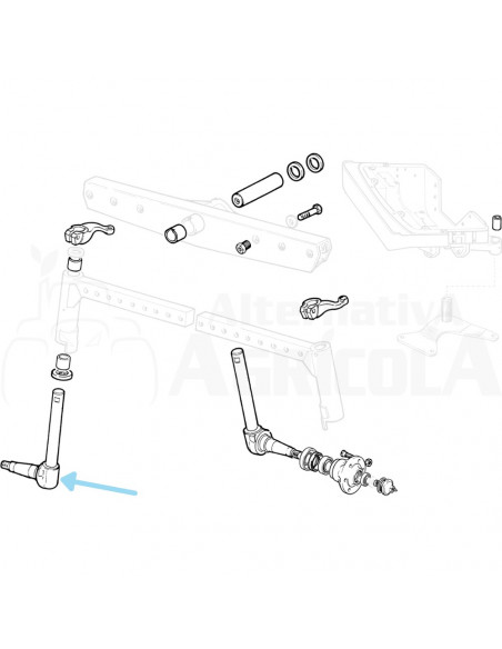 Mangueta de dirección derecha Ebro 898221M93
