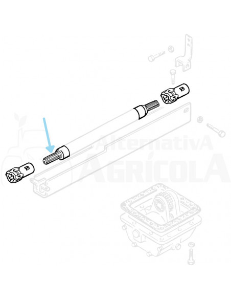 Eje 6 estrías eje transmisión tracción delantera Ebro - Kubota
