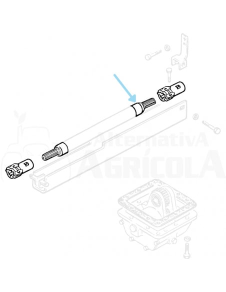 Eje 21 estrías eje transmisión tracción delantera Ebro - Kubota