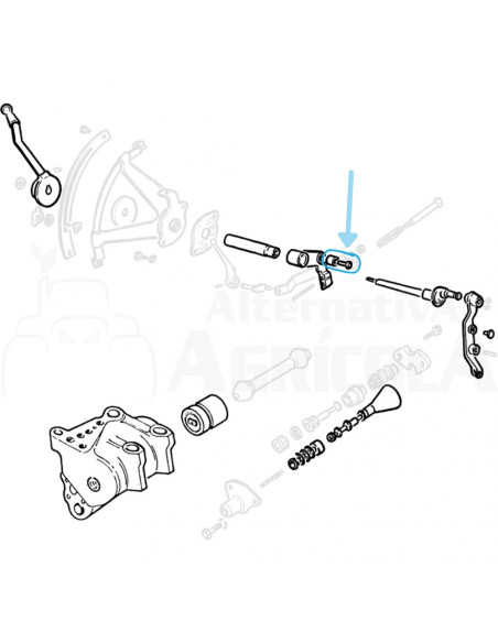 Kit bulón y casquillo palanca acodada elevador hidráulico Ebro - Kubota E190-GF9