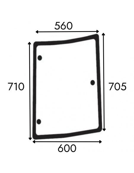 Cristal Lado Derecho para Tractores New Holland Series TDD y TD5000