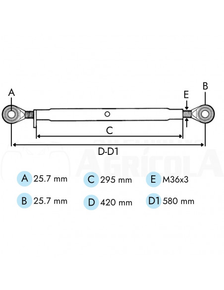 Tercer punto Cat-2ª 420 - 580 mm TL2953622GP