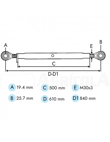 Tercer punto Cat. 1ª- 2ª 610 - 840 mm TL5003012GP