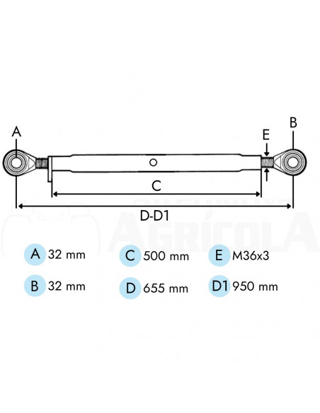 Tercer punto Cat-3ª 655 - 950 mm TL5003633GP