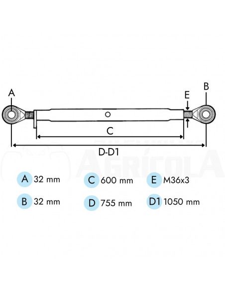 Tercer punto Cat-3ª 755 - 1050 mm TL6003633GP