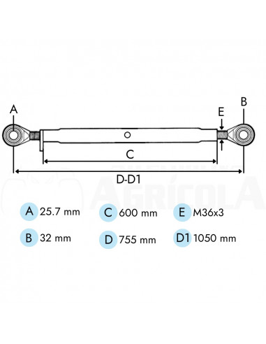 Tercer punto Cat. 2ª- 3ª 755 - 1050 mm TL6003623GP