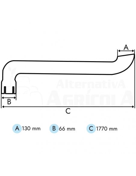Tubo de Escape sin Cuello para Tractores John Deere 6510, 6610, 6810 y 6910, para sistema de escape Deluxe 