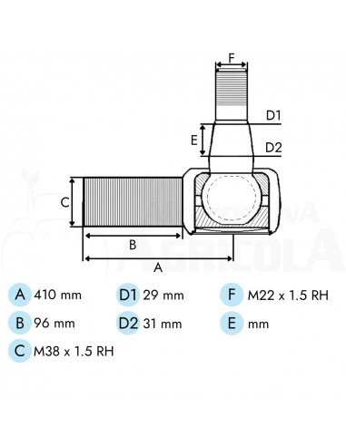 Rótula izquierda New Holland 409568A2