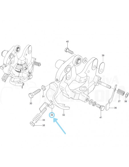 Soporte muelle atador empacadora Welger 1120.72.05.15