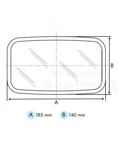 Espejo retrovisor 185 x 140mm cubeta metálica