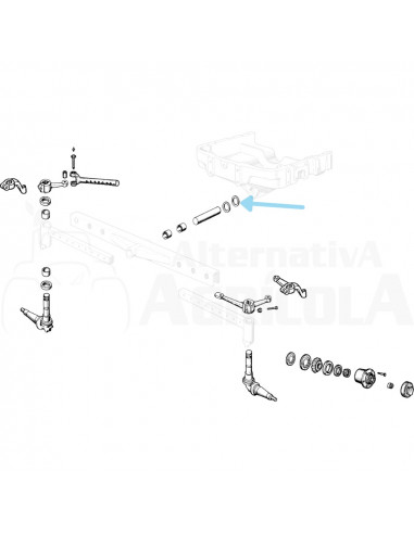 Arandela reglaje 0.71 mm puente delantero Ebro - Kubota 898018M2