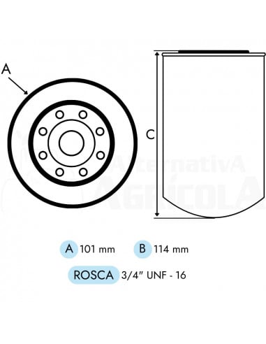 Filtro aceite motor 3/4" UNF - 16  86546606