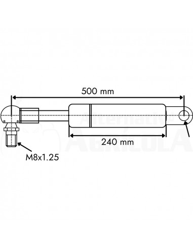 Amortiguador ventana 500 mm 200 Nw John Deere AL60324