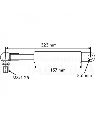 Amortiguador 323 mm 100 Nw John Deere AL61021