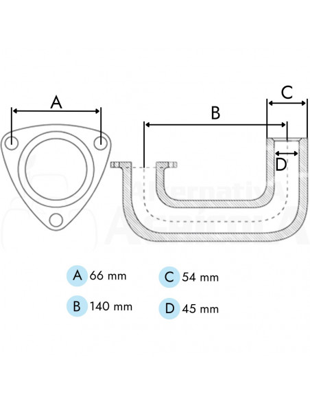 Codo de escape Tractor Massey Ferguson Ø 54 mm 897914M1