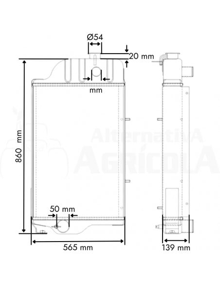 Radiador de agua Fiat, Ford y New Holland 82008038