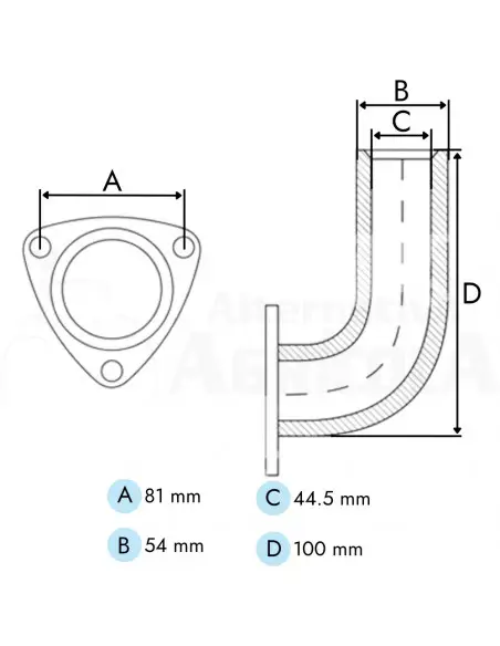 Codo de escape Massey Ferguson 1862807M1