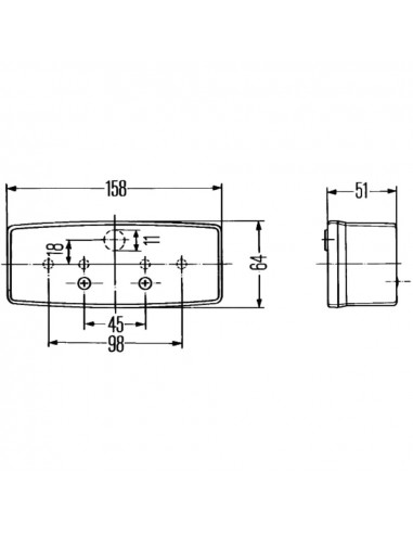 Piloto Posición e Intermitente Derecho delantero Hella para Tractores John Deere
