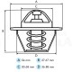 Termostato para tractor John Deere y Ford Ø 54 x 38 mm - 88°C