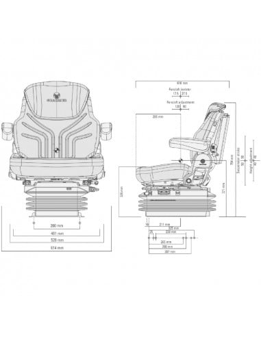 Asiento Grammer para Tractores Máximo TM - Tela