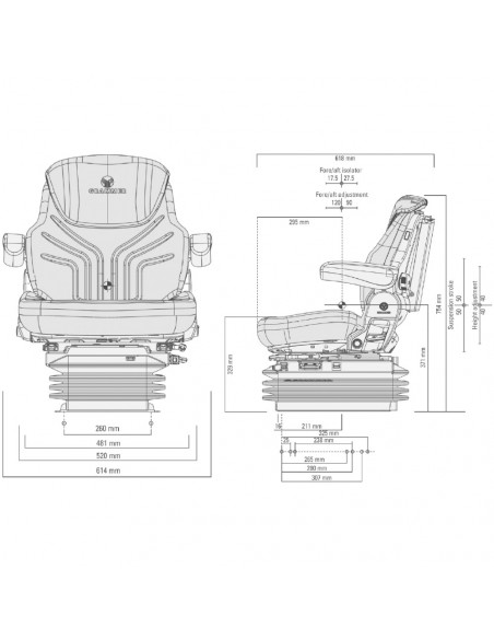Asiento Grammer para Tractores Máximo TM - Tela
