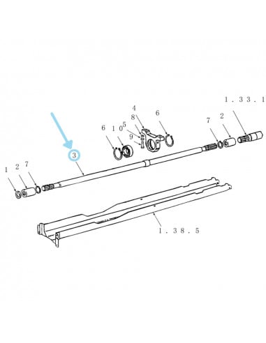 Eje de transmisión L 1317 mm Fiat, Ford 5135707