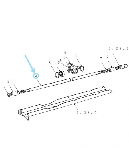 Eje de transmisión L 1317 mm Fiat, Ford 5135707