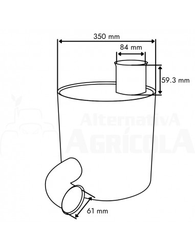 Silenciador escape Case, New Holland 82022922