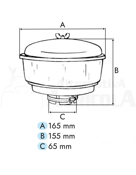 Purificador prefiltro aire en metal Ø agujero
