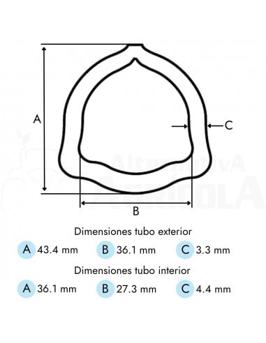 Transmisión cardan Categoría 4 x 800 mm longitud tubo triangular 1"3/8 Z6