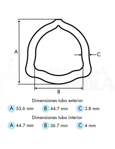 Transmisión cardan Categoría 6 x 800 mm longitud tubo triangular 1"3/8 Z6