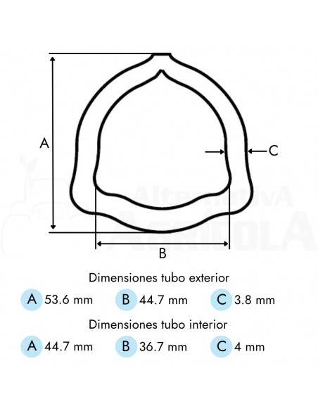 Transmisión cardan Categoría 6 x 1000 mm longitud tubo triangular 1"3/8 Z6