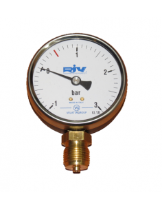 Reloj manovacuómetro 1/2" Ø80mm para cubas de riego y purín