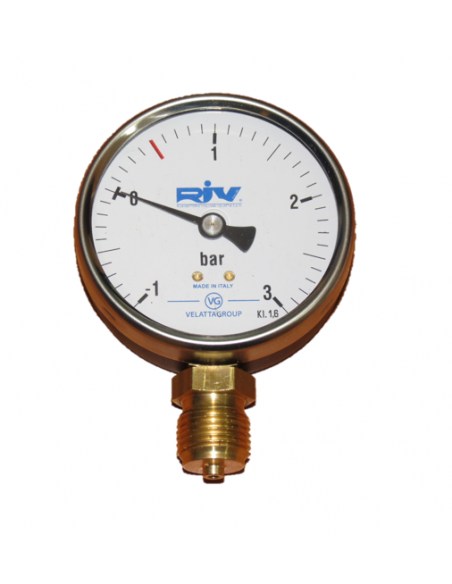 Reloj manovacuómetro 1/2" Ø80mm para cubas de riego y purín