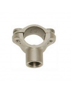 Abrazadera de latón para tubo Ø 20 mm con rosca corta hembra 1/4" 10 uds