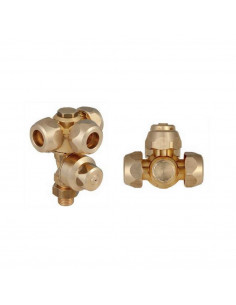 Portaboquilla giratorio triple con antigota rosca 1/4" M