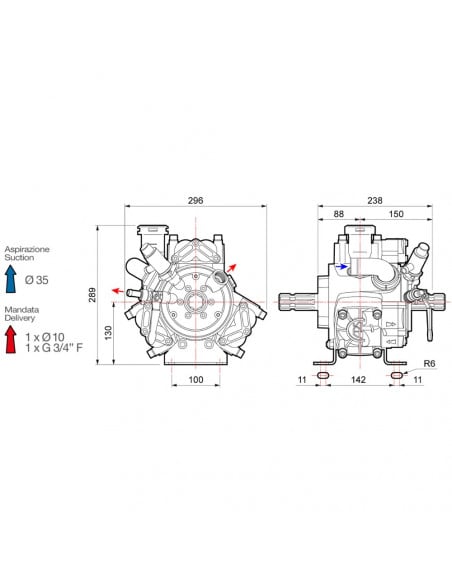 Bomba membrana APS 51 Blanco España M-F Comet