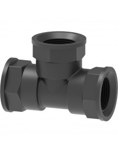 Racor en T hembra 1/2" - 3/4" - 1/2" plástico (25 uds)