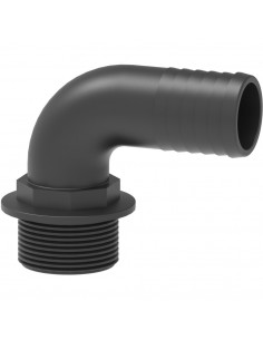 Espiga curva 25 mm 90º con rosca macho 1 1/4" plástico (25 uds)