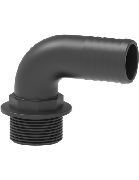 Espiga curva 25 mm 90º con rosca macho 1 1/4" plástico (25 uds)